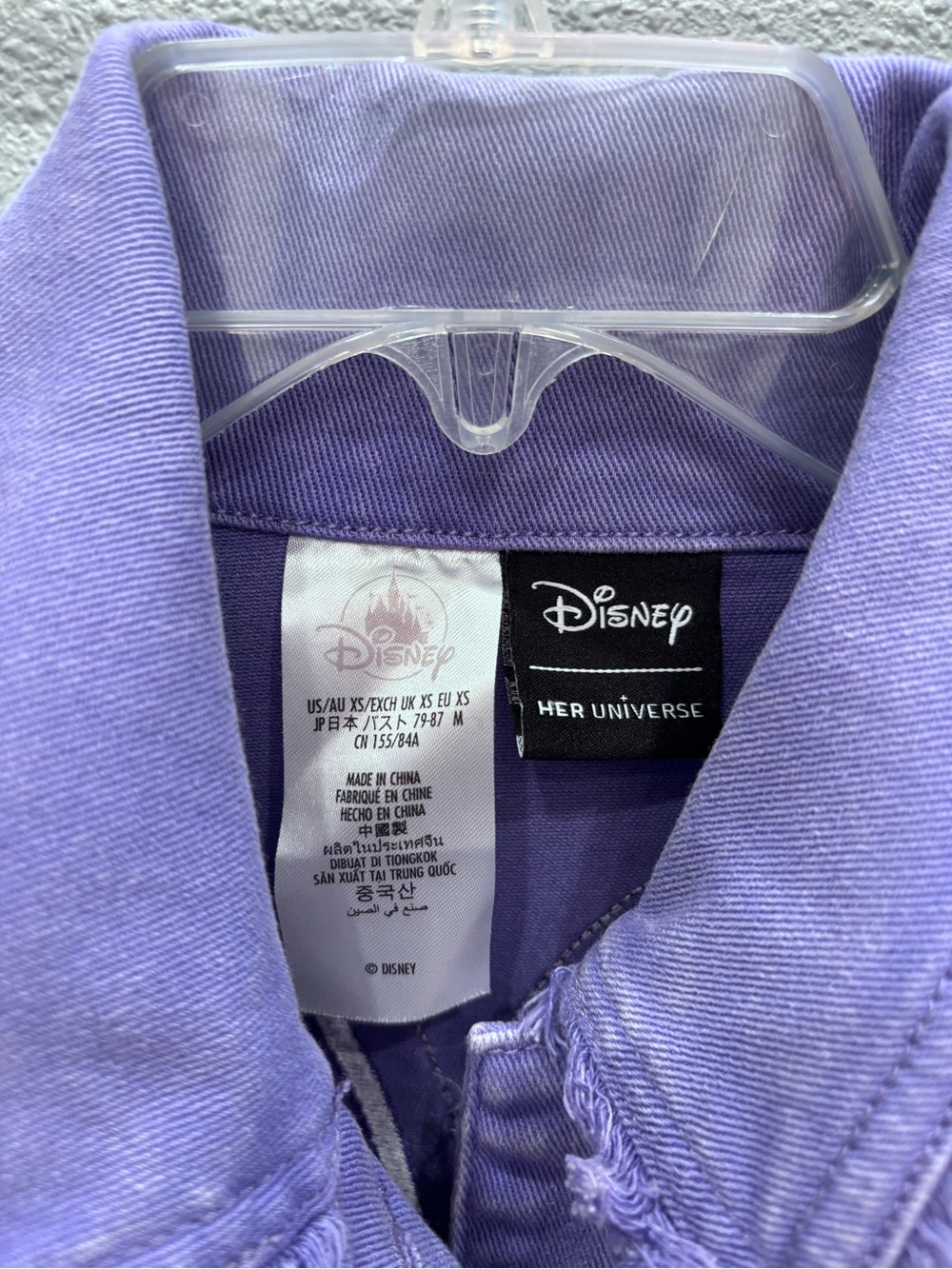 Purple Minnie Mouse Distressed Denim Jacket - Picture 4 of 11